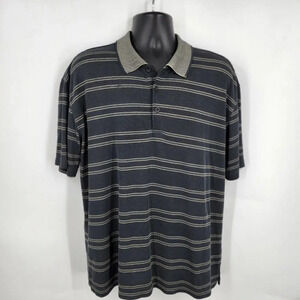 Burma Bibas Men's Short Sleeve Collared Polo Striped Casual‎ Cotton Shirt Size M